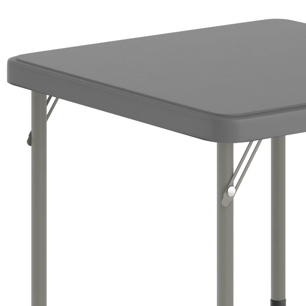 Granite Gray |#| Indoor/Outdoor Granite Gray Kids Bi-Fold Plastic Folding Table - 24x24