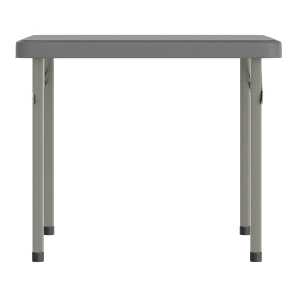 Granite Gray |#| Indoor/Outdoor Granite Gray Kids Bi-Fold Plastic Folding Table - 24x24