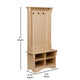 Weathered Natural |#| 31.5" Wide 3 Hook Hallway Tree with Divided Under Bench Storage-Weathered Wood