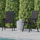 Black |#| Portable Black Outdoor Folding Patio Sling Chair with Black Frame - Set of 2