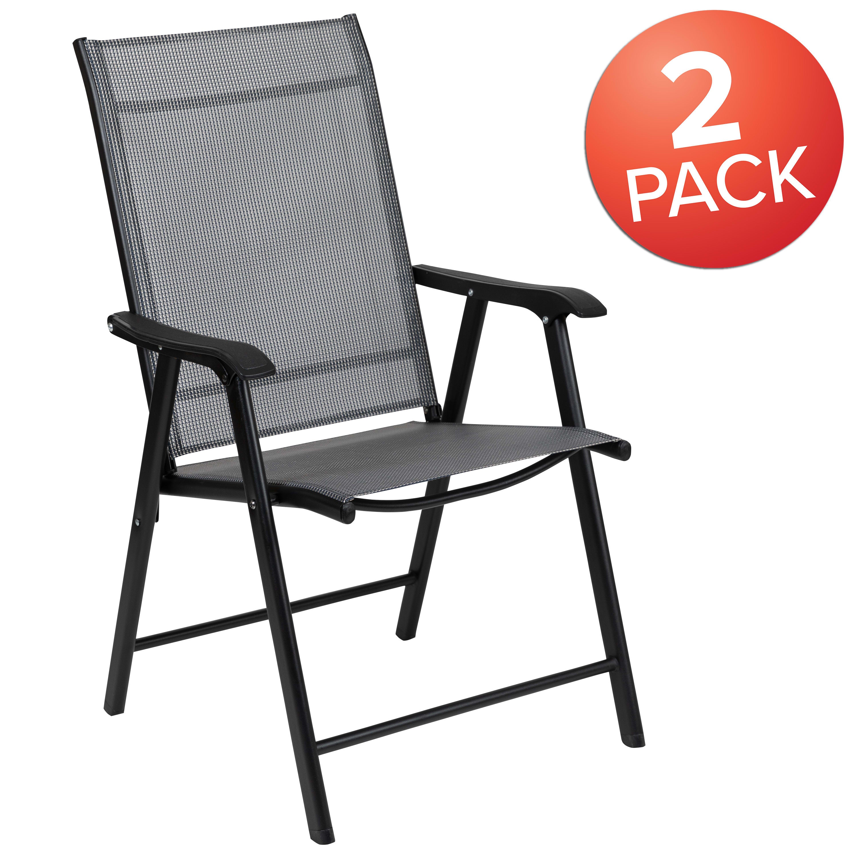 2PK Folding Patio Chair 2 TLH SC 044 BizChair