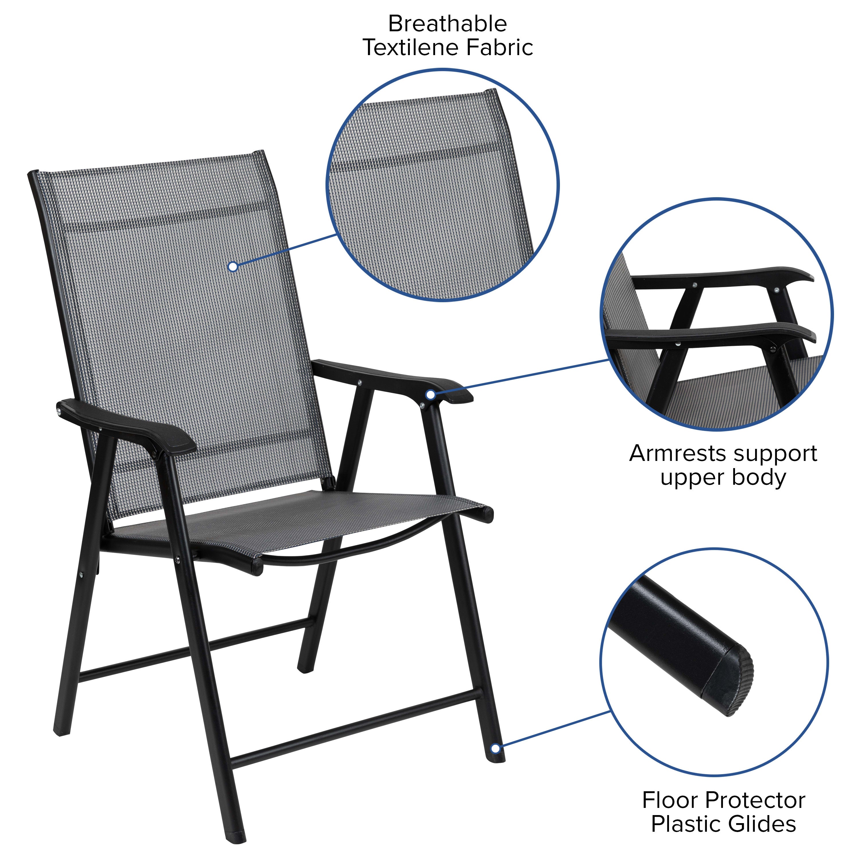 Gray sling patio chairs shop