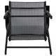 Gray |#| Portable Gray Outdoor Folding Patio Sling Chair with Black Frame - Set of 2