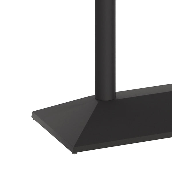 Black |#| Commercial 27x15 All Weather Double Table Base for 30" x 48" Tabletops in Black