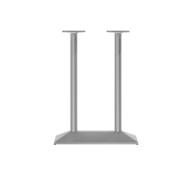 Silver |#| Commercial 27x15 All Weather Double Table Base for 30" x 48" Tabletops in Silver