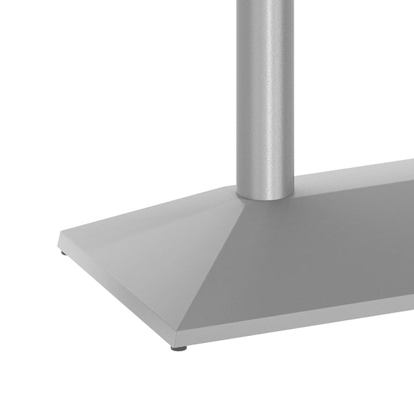 Silver |#| Commercial 27x15 All Weather Double Table Base for 30" x 48" Tabletops in Silver