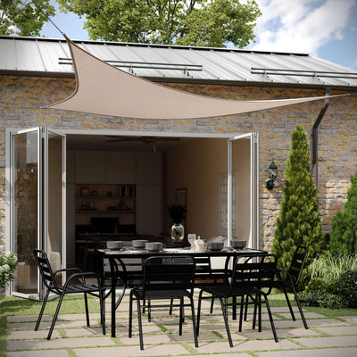 Palmetto Triangle Sun Sail Shade Canopy with Included Nylon Attachment Ropes - View 2