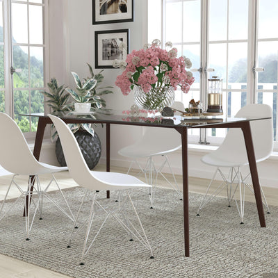 Parkside 35.25'' x 59'' Solid Wood Table with Clear Glass Top - View 2