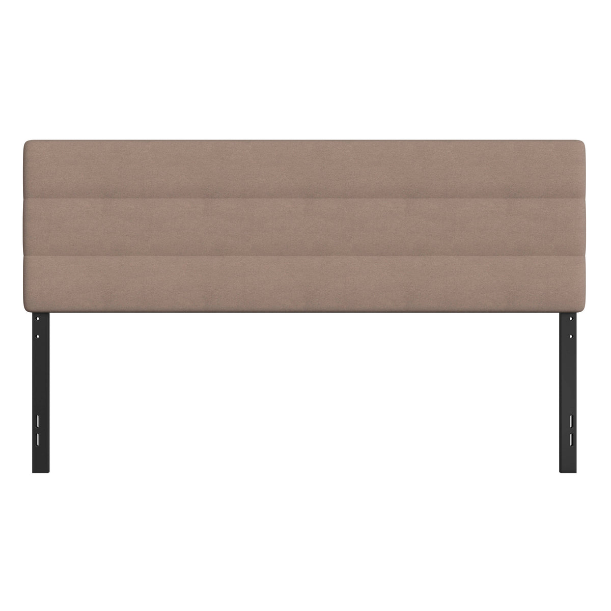 Taupe,King |#| Universal Fit Tufted Upholstered Headboard in Taupe Fabric - King