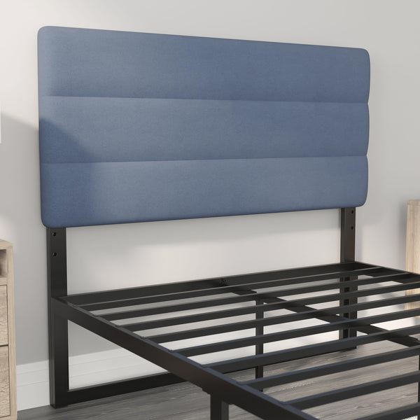 Blue,Full |#| Universal Fit Tufted Upholstered Headboard in Blue Fabric - Full