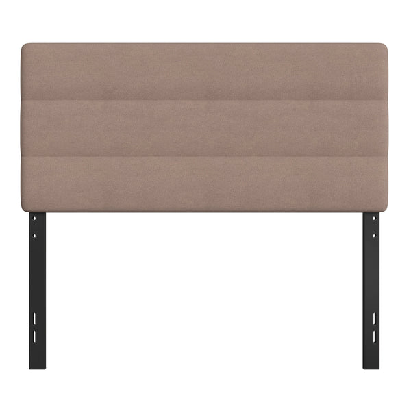 Taupe,Full |#| Universal Fit Tufted Upholstered Headboard in Taupe Fabric - Full