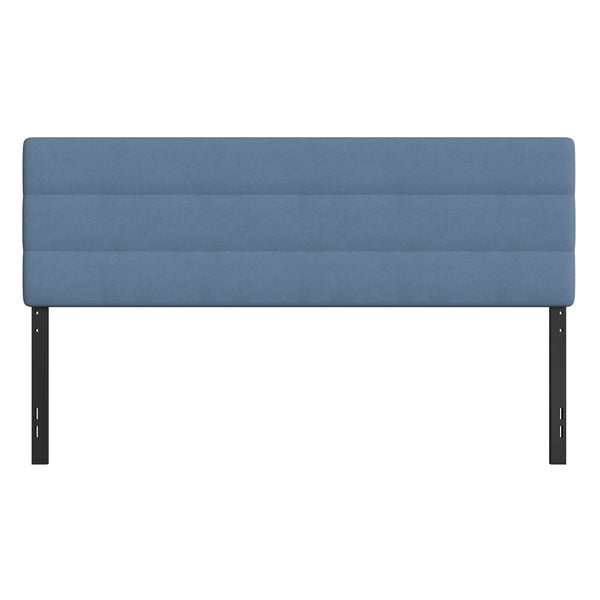 Blue,King |#| Universal Fit Tufted Upholstered Headboard in Blue Fabric - King