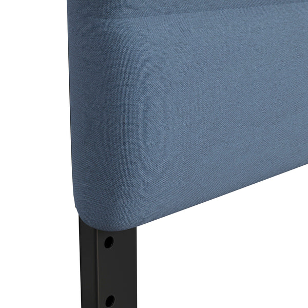 Blue,Twin |#| Universal Fit Tufted Upholstered Headboard in Blue Fabric - Twin