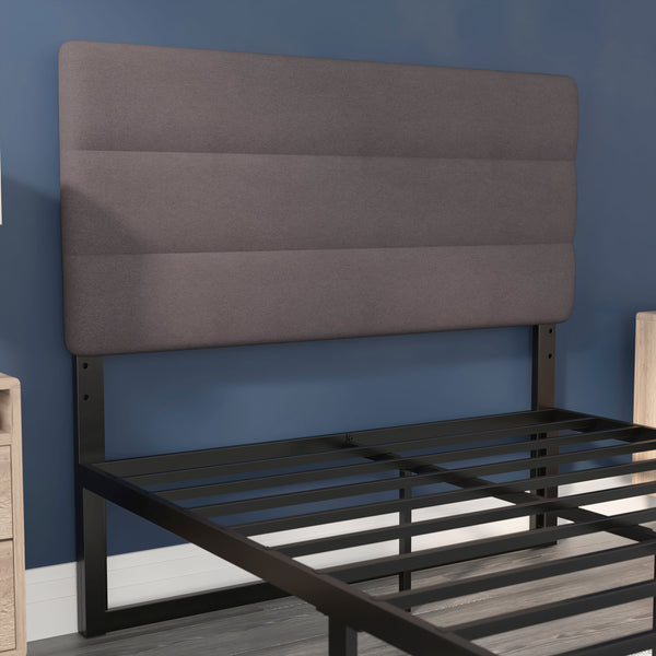 Gray,Full |#| Universal Fit Tufted Upholstered Headboard in Gray Fabric - Full