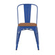 Blue/Teak |#| All-Weather Commercial Stack Chair & Poly Resin Seat - Blue/Teak