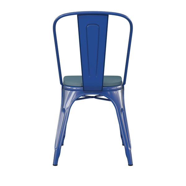 Blue/Teal-Blue |#| All-Weather Commercial Stack Chair & Poly Resin Seat - Blue/Teal-Blue