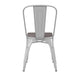 White/Gray |#| All-Weather Commercial Stack Chair & Poly Resin Seat - White/Gray