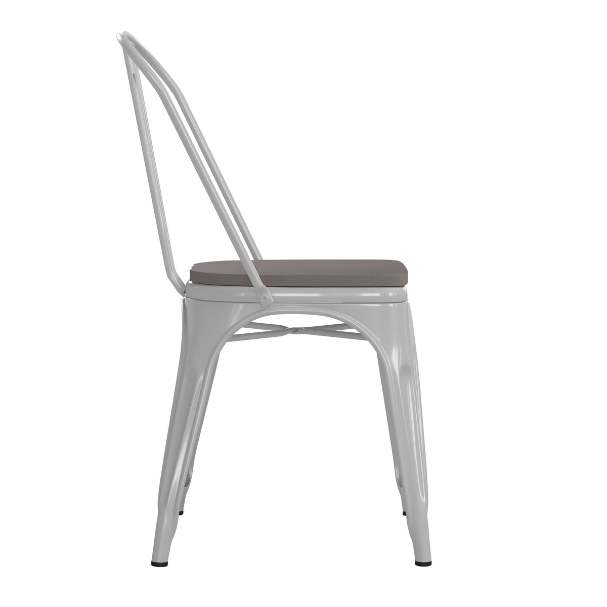 White/Gray |#| All-Weather Commercial Stack Chair & Poly Resin Seat - White/Gray