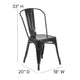 Black/Black |#| All-Weather Commercial Stack Chair & Poly Resin Seat - Black/Black