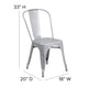 Silver/Gray |#| All-Weather Commercial Stack Chair & Poly Resin Seat - Silver/Gray
