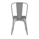 Silver/Gray |#| All-Weather Commercial Stack Chair & Poly Resin Seat - Silver/Gray