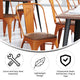 Orange/Teak |#| All-Weather Commercial Stack Chair & Poly Resin Seat - Orange/Teak