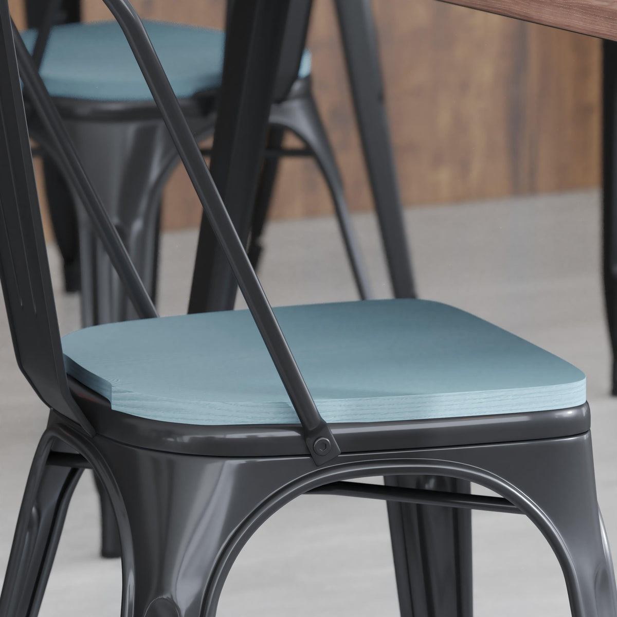 Teal-Blue |#| All-Weather Polystyrene Seat for Colorful Metal Stools and Chairs - Teal-Blue