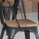 Teak |#| All-Weather Polystyrene Seat for Colorful Metal Stools and Chairs - Teak