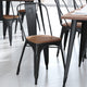 Teak |#| All-Weather Polystyrene Seat for Colorful Metal Stools and Chairs - Teak