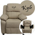 Personalized Deluxe Padded Kids Recliner with Storage Arms