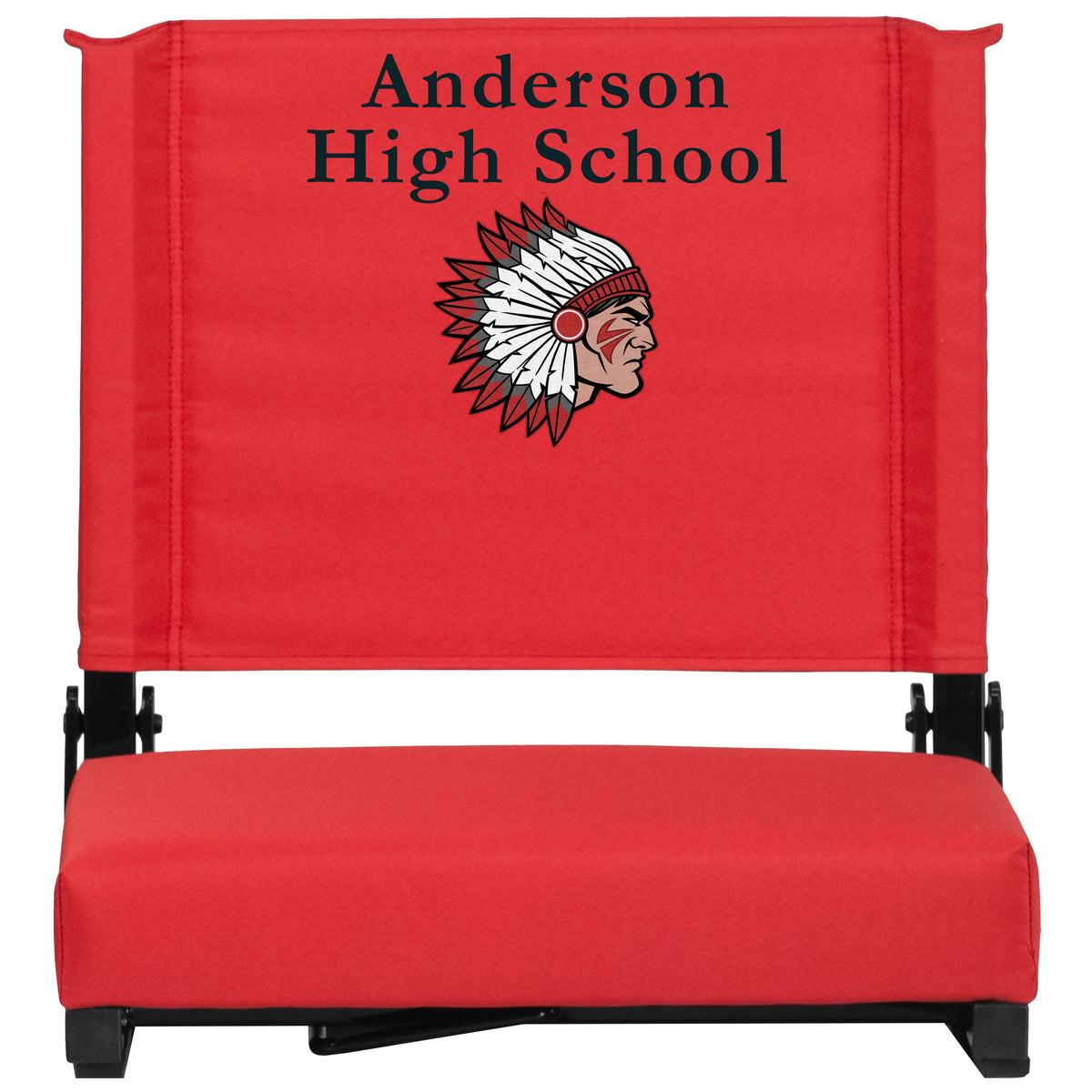 Red |#| Personalized 500 lb. Rated Stadium Chair-Handle-Padded Seat, Red
