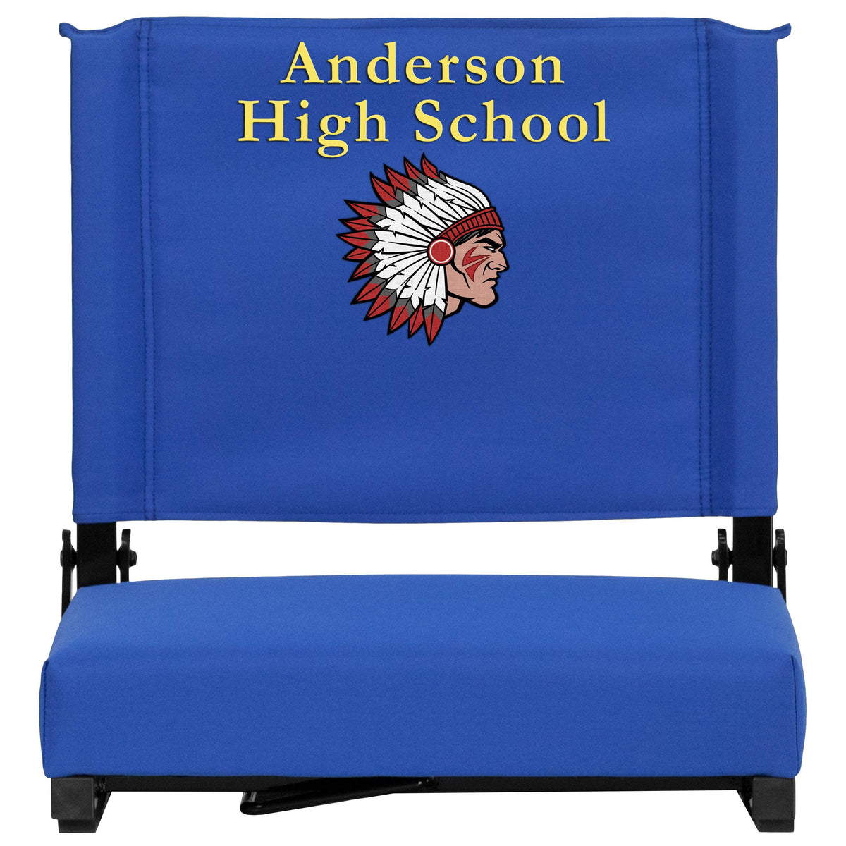 Blue |#| Personalized 500 lb. Rated Stadium Chair-Handle-Padded Seat, Blue
