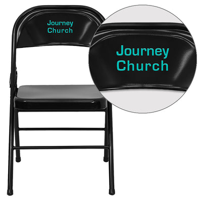 Personalized HERCULES Series Triple Braced & Double Hinged Metal Folding Chair - View 1