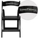 Black |#| Personalized Black Wood Folding Chair with Vinyl Padded Seat