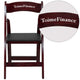 Mahogany |#| Personalized Mahogany Wood Folding Chair with Vinyl Padded Seat