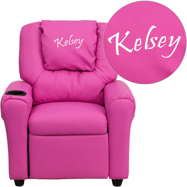 Personalized Kids Recliner with Cup Holder and Headrest - View 1