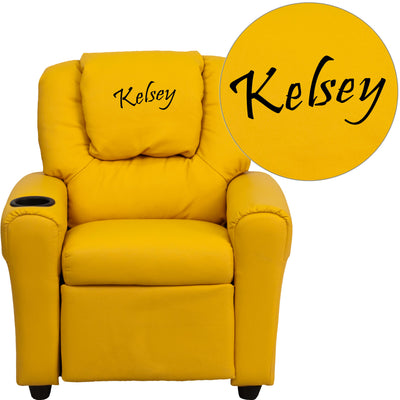 Personalized Kids Recliner with Cup Holder and Headrest - View 2
