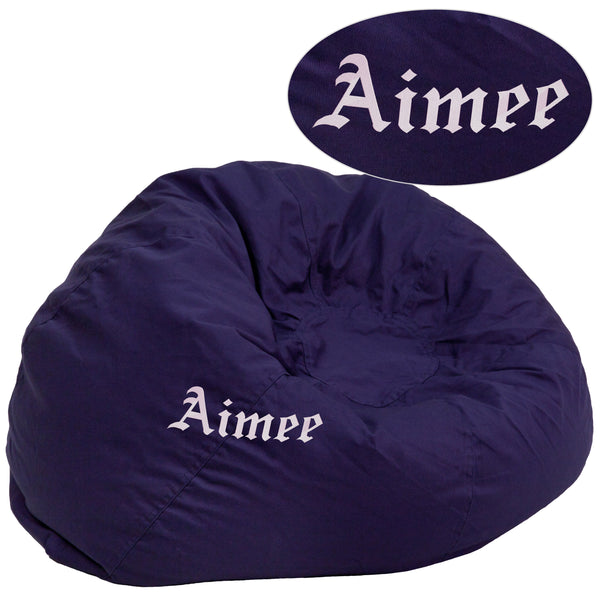 Navy Blue |#| Embossed Oversized Solid Navy Blue Refillable Bean Bag Chair for Kids and Adults