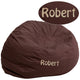 Brown |#| Personalized Oversized Solid Brown Refillable Bean Bag Chair for Kids and Adults