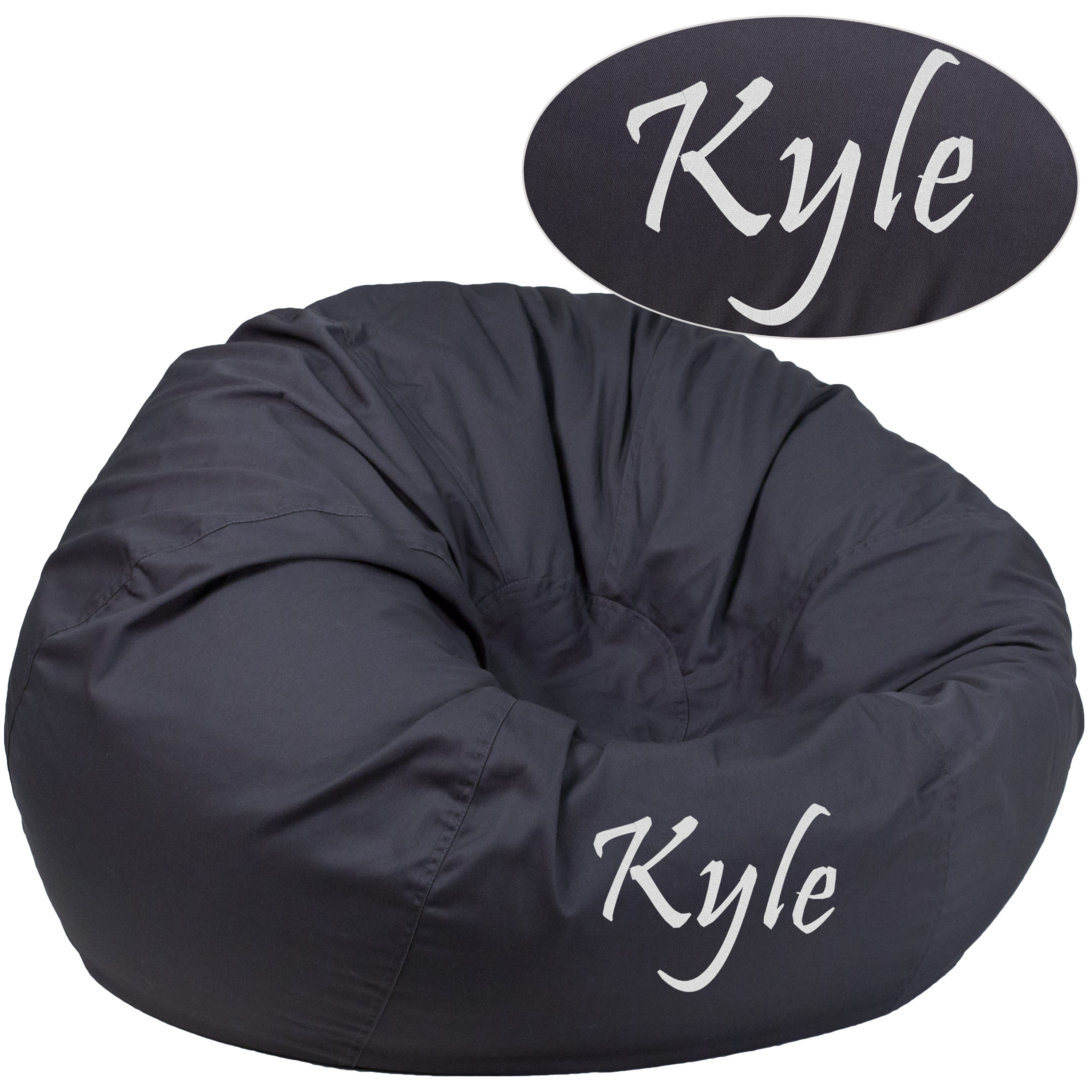 AJD Home Polyurethane Foam Bean Bag Chair with Removable Cover - Gray