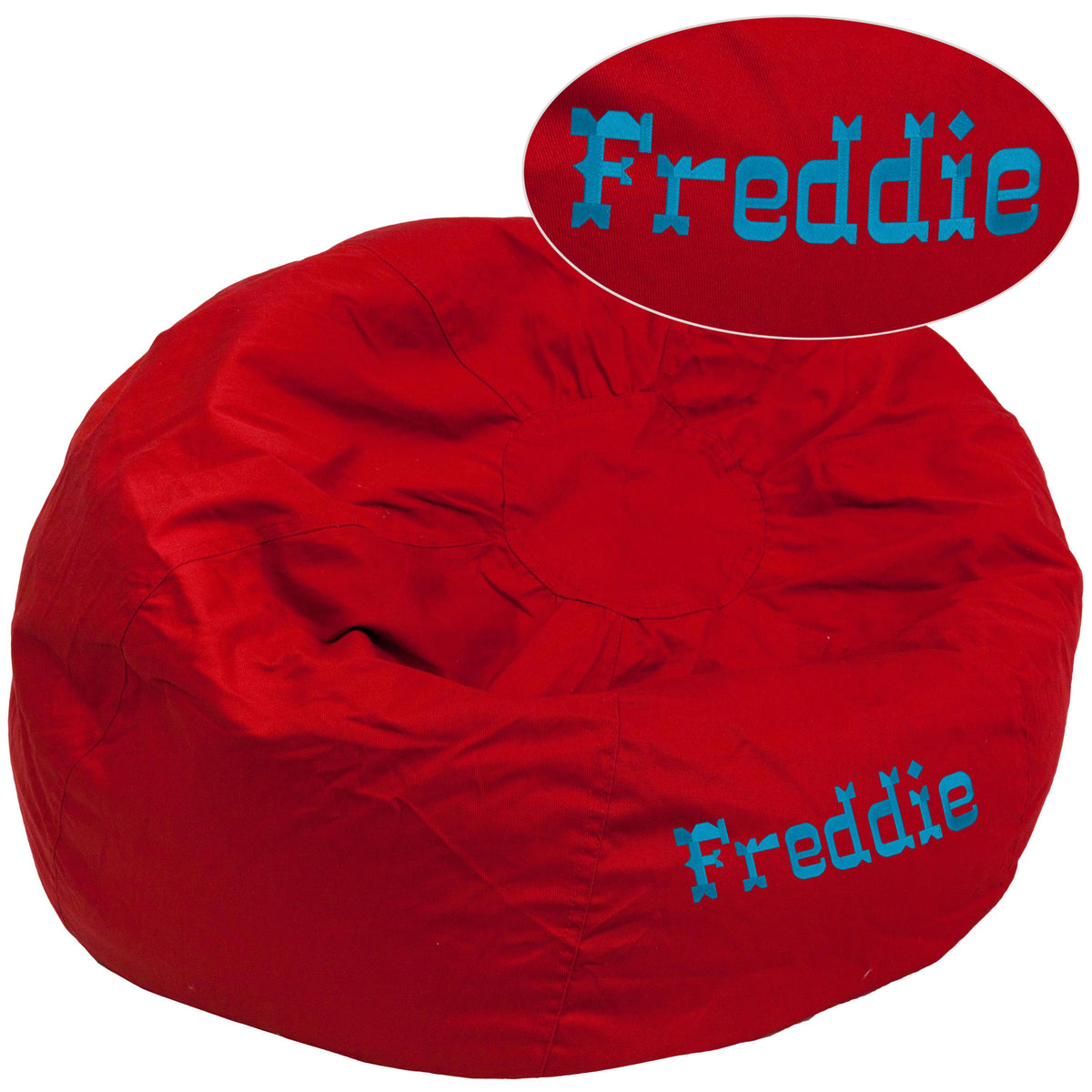 Red |#| Personalized Oversized Solid Red Refillable Bean Bag Chair for Kids and Adults