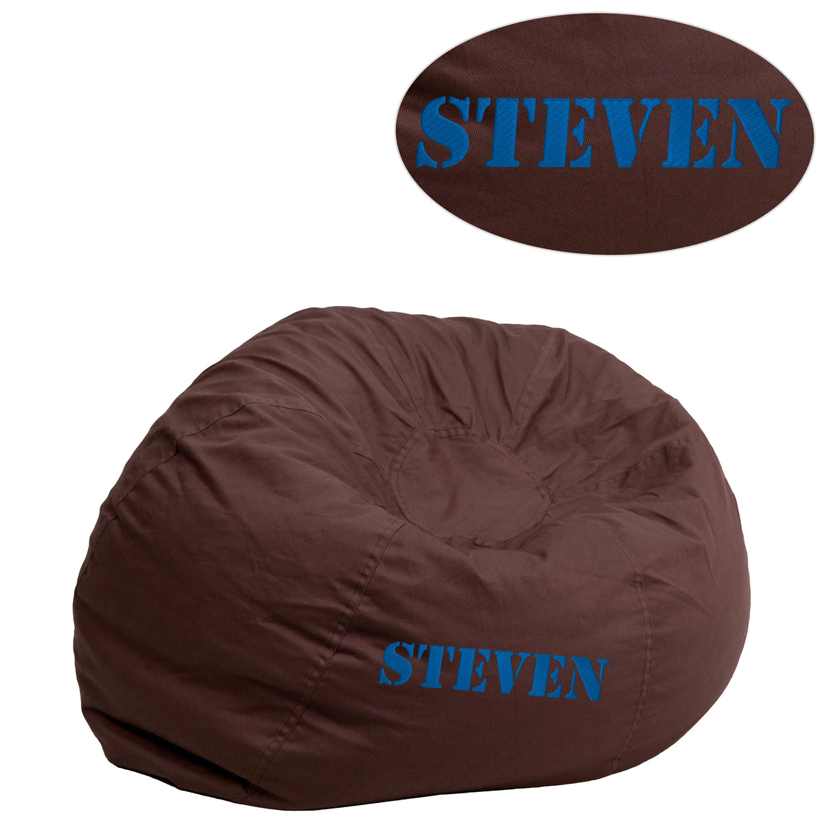 Brown |#| Personalized Small Solid Brown Refillable Bean Bag Chair for Kids and Teens