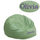 Green |#| Personalized Small Solid Green Refillable Bean Bag Chair for Kids and Teens