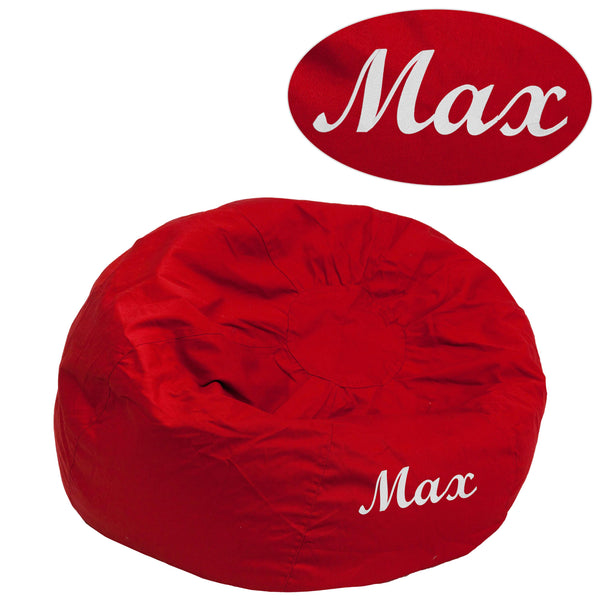 Red |#| Personalized Small Solid Red Refillable Bean Bag Chair for Kids and Teens