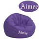 Purple |#| Personalized Small Solid Purple Refillable Bean Bag Chair for Kids and Teens