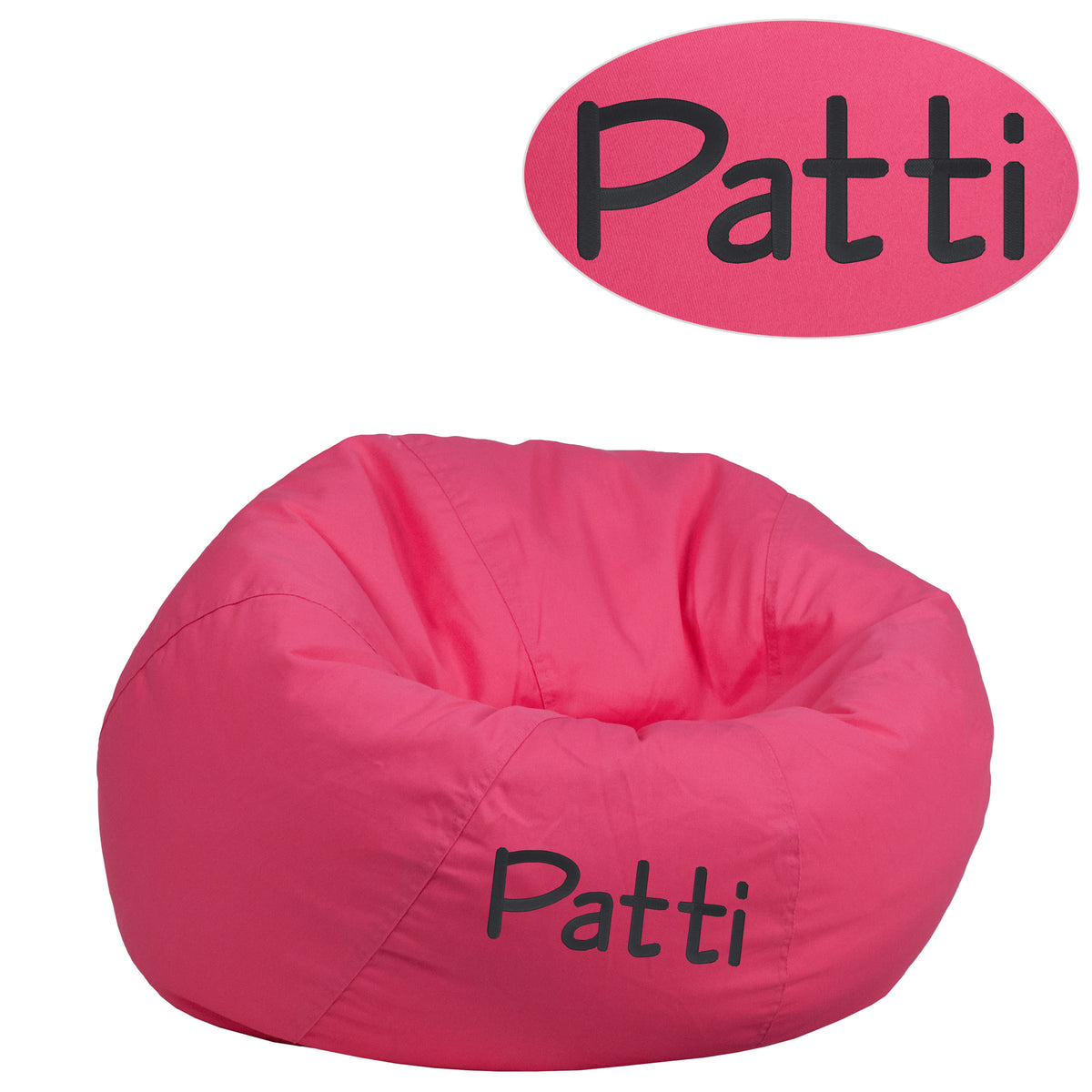 Hot Pink |#| Personalized Small Solid Hot Pink Refillable Bean Bag Chair for Kids and Teens