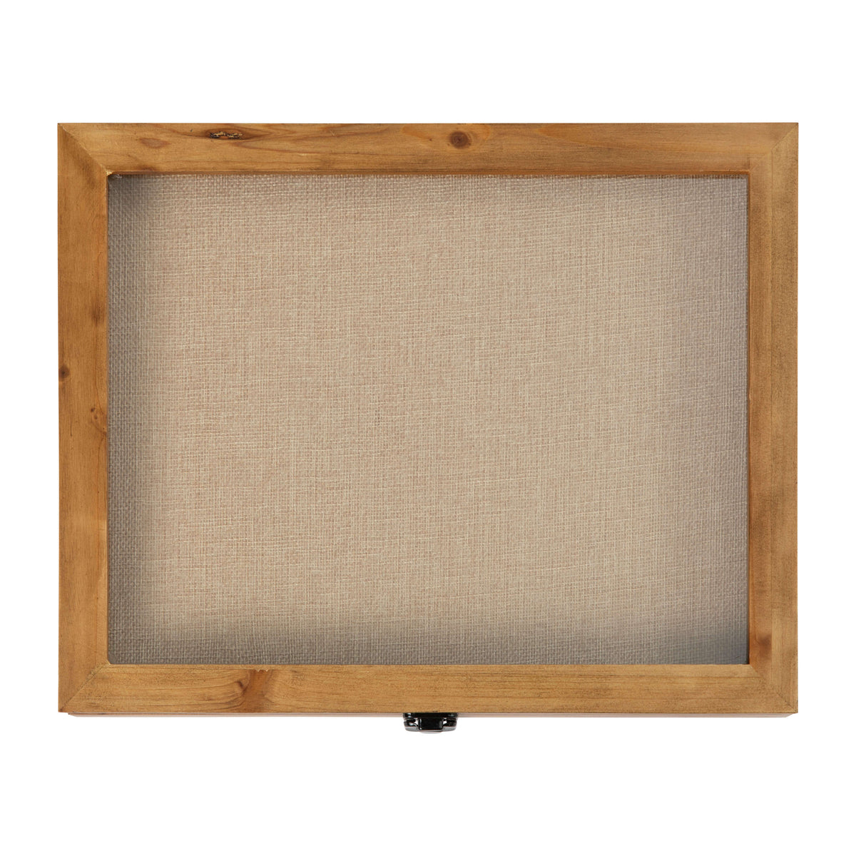 Weathered Brown,11.5"W x 2"D x 14"H |#| Solid Pine Weathered Brown Shadow Display Case with Linen Liner - 11 x 14