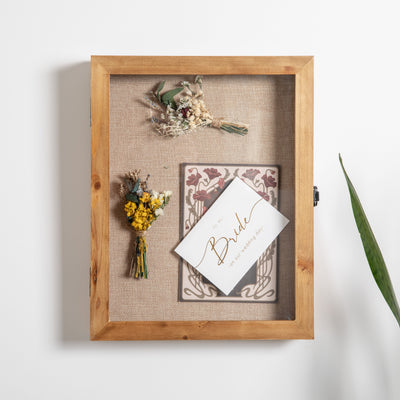 Peyton Shadow Box Display Case with Linen Liner, Push Pins and Solid Pine Wood Frame - View 2