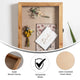 Weathered Brown,11.5"W x 2"D x 14"H |#| Solid Pine Weathered Brown Shadow Display Case with Linen Liner - 11 x 14