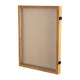 Weathered Brown,18.5"W x 2"D x 23.5"H |#| Solid Pine Weathered Brown Shadow Display Case with Linen Liner - 18 x 24